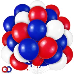 ASIYUHY 100Pcs Red White Blue Balloon 12inch for 4th of July Decorations