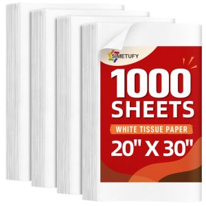 1000 Sheets White Tissue Paper for Gift Bags, 20"x 30" Tissue Paper Bulk
