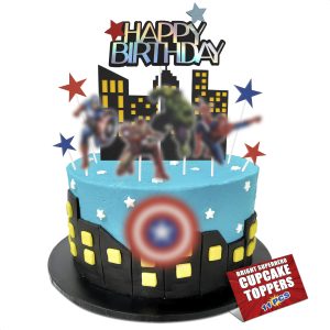 11 Pcs Superhero Cake Topper Set, Cardboard Material (Superheroes)