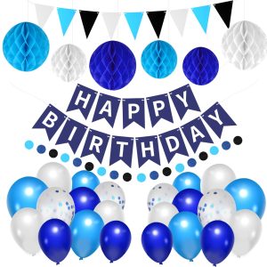 33 Packs Birthday Party Decorations Hanging Banner Circle Dot Triangles