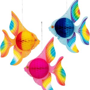 90shine 12PCS Tropical Fish Party Decorations Supplies- Under-The-sea/Mermaid/Luau/Hawaiian/Kids Birthday Table…
