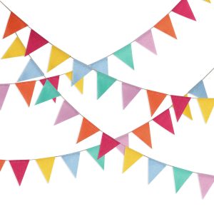 HESTYA 42 Pcs Colorful Pennant Banner Flag, Pastel