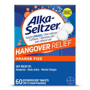 Alka-Seltzer Hangover Relief Tablets, Fast Relief Starts In About 15 Minutes for Headaches, Body Aches & Mental Fatigue, Bachelorette & Bachelor Party Packs 60 Count