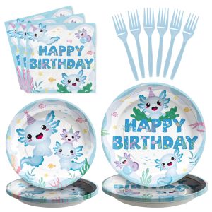 Grencian 96 Pcs Dinosaur Birthday Party Supplies Dinosaur Plates and Napkins Disposable Dino Tableware Set Dinosaur Birthday Decorations for Boys Kids Dino Themed Party Baby Shower Serves 24