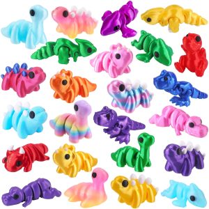 JOICEE 24Pcs 3D Printed Dinosaur Animals Mini Dinosaur Toys