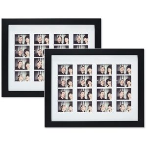 Golden State Art Photo Booth Frame, Black Wood and Real Glass, 2 Pack