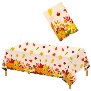 Hxezoc Disposable Thanksgiving Tablecloths for Fall Harvest Party Supplies