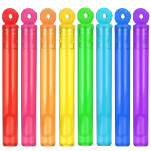 32 Piece Mini Bubble Wands Bulk, 8 Color Bubbles Party Favor Assortment Box