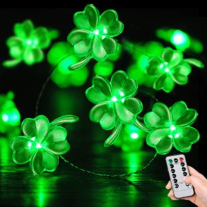 BOHON St Patricks Day Decorations 10 ft 40 LEDs String Lights with Remote