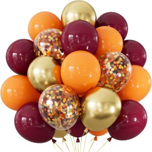 Adeyoo Fall Balloons,12 Inch Thanksgiving Balloons Set for Harvest Party
