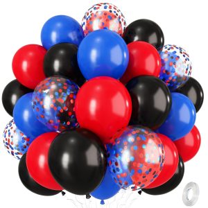 12 Inch Red Blue Black Balloons for Spider Cool Man Birthday Decorations