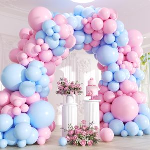EICUECUE Pink and Blue Balloons Garland Arch Kit - 170Pcs Gender Reveal Balloon Garland Arch Kit Different Size Balloons for Boy or Girl Gender Reveal Baby Shower Birthday Party Decorations