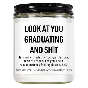 Younift Funny Grad Candle, 2026 Graduation Gifts for Her, Him - College, High School, Masters Degree, Phd, Law School, Nursing & Nurse Graduation Gifts for Women, Men - 9 oz