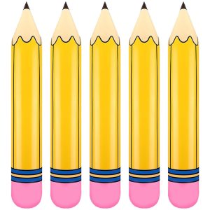 Totelux Large Pencil Balloons 27’’ Inflatable Pencil Back to School Decorations Giant Yellow Crayon Balloons for Classroom Garden Hanging Photo Prop Birthday Party Favor 2PCS
