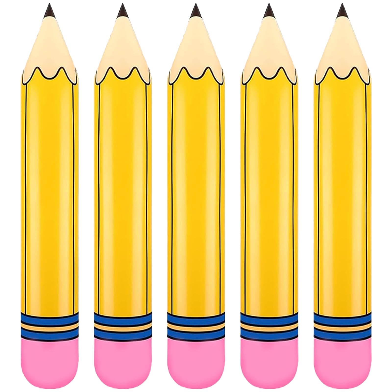 Totelux Large Pencil Balloons 27’’ Inflatable Pencil Back to School Decorations Giant Yellow Crayon Balloons for Classroom Garden Hanging Photo Prop Birthday Party Favor 2PCS