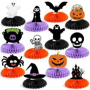 12PCS Halloween Centerpieces for Tables Halloween Honeycomb Table Decor
