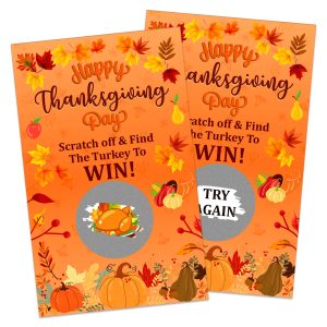 GMEMNOV Thanksgiving Scratch Off Game Cards - 36PCS Maple Pumpkin Turkey Scratch Off Cards Fall Festival Raffle Card Thanksgiving Activities for Groups Adults