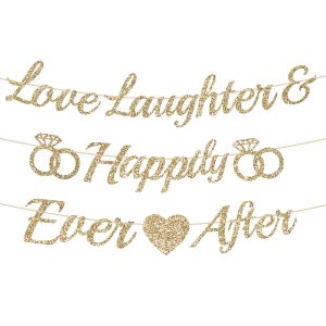 Alynta Pre-Strung Love Laughter & Happily Ever After Banner Bridal Shower
