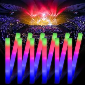 Blu7ive 199pcs Glow Sticks Bulk,Led Foam Sticks 3 Flashing Modes light up foam sticks Glow in The Dark Party Supplies glow sticks for Wedding Christmas , Birthday ,Concerts, DJ
