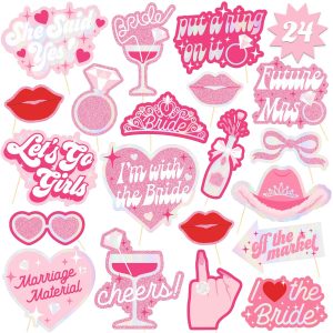 xo, Fetti 24 Bachelorette Photo Booth Props | Rose Gold Bridal Decor