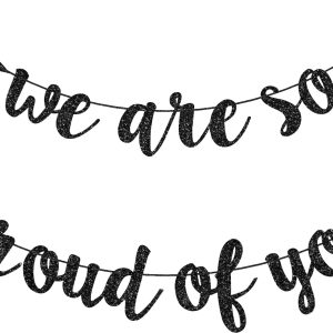 LXDNBGO Graduation Decorations 2026, Black Double-sided Glitter Graduation Banner, Congratulation Banner, Congrats Grad Sign Decor, Class of 2026 Decorations for High School College Grad Party