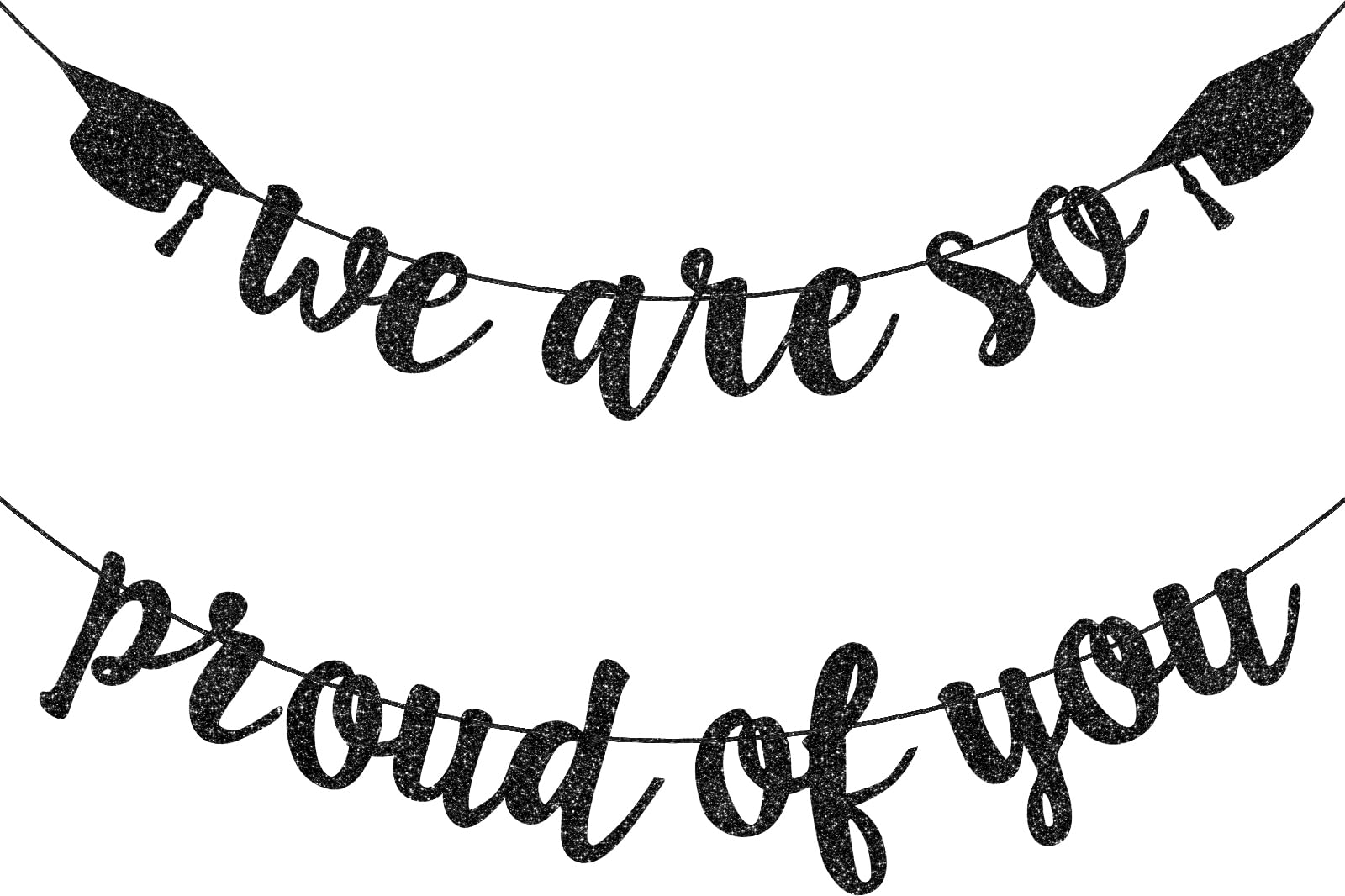 LXDNBGO Graduation Decorations 2026, Black Double-sided Glitter Graduation Banner, Congratulation Banner, Congrats Grad Sign Decor, Class of 2026 Decorations for High School College Grad Party