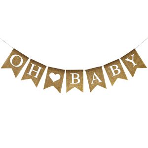 Anwyll Oh Baby Banner - NO DIY Burlap Baby Shower Banner