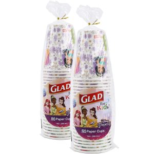 Glad for Kids Disney Princess Disposable Paper Cups, 9 Oz, 24 Count, 2-Pk