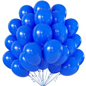 KALOR 10 Inch Royal Blue Balloons, 100 Pcs Latex Helium Balloons for Birthday Party Baby Shower Wedding Graduation Graduation Party Decorations