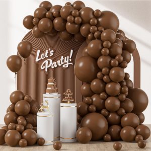 Awenztech 122pcs Dark Brown Latex Balloons in 18 12 10 5 inches