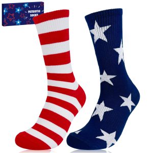 American USA Flag Socks,Patriotic Red White Blue Stars&Stripes Accessories