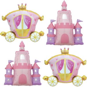 Castle Balloons Foil Carriage Balloons for Princess Baby Shower Decorations Princess Birthday Party Decorations