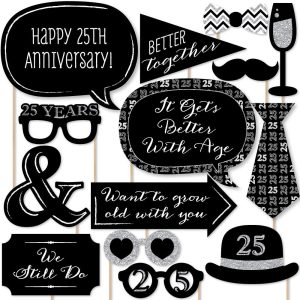 We Still Do - 25th Wedding Anniversary Photo Booth Prop Kit - 20pc