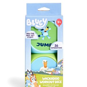 BLUEY Wackadoo Dice Imagination Act Out the Action Game | Family Game Night for All Ages | Creative and Engaging Fun for All Featuring Bluey and Bingo with 36 Unique and Silly Combinations