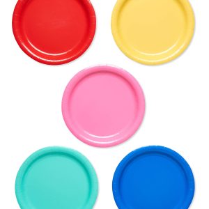 American Greetings 50-Count 9 in. x 9 in. Rainbow Paper Dinner Plates