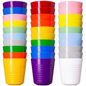 Eccliy 36 Pcs Kids Plastic Cups 8 oz Drinking Toddler Cups, Cute