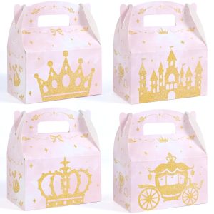 WERNNSAI 12 Pcs Princess Party Favor Boxes for Princess Birthday Decoration