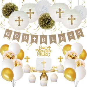 YUNXUAN Baptism Decorations for Boys Girls First Communion Decorations