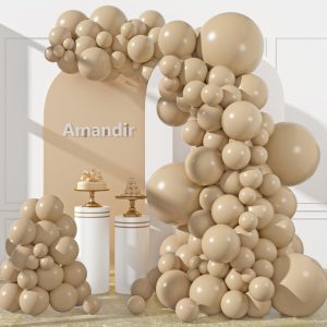 Amandir 153pcs Light Brown Balloons Arch Garland Kit Different Sizes