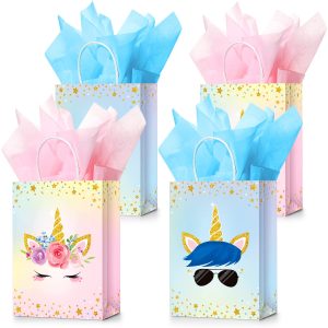Sherr 30 Pcs Unicorn Party Favor Bags with Handles