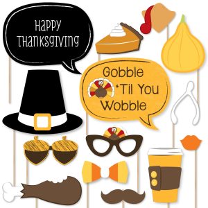 Give Thanks - Thanksgiving Photo Booth Prop Kit, DIY Props - 20pc