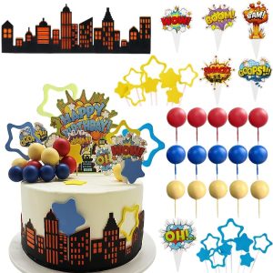 LAST HOE DOWN Superhero Cake Decorations Superhero Themed Party Decoration
