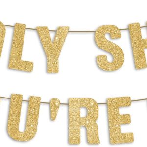 Pre-Strung 60th Birthday Gold Banner, Happy 60th Birthday Party Decorations
