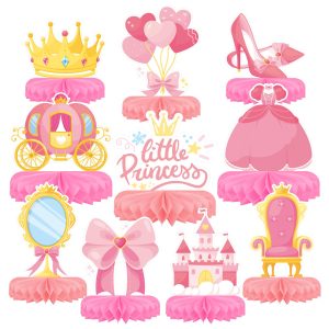 Princess Birthday Party Supplies - Princess Themed Honeycomb Centerpiece ，Table Decorations for Princess Themed Birthday Party Decorations