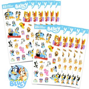 Bluey Stickers Party Favors for Boys & Girls 12 Pack Bundle