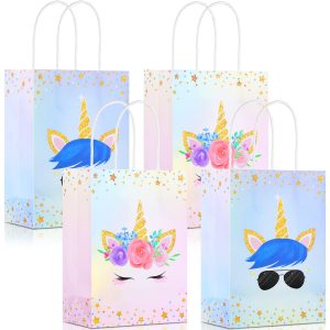 16 Pcs Unicorn Party Favor Bags,8.27 X 5.9 X 3.15 Inch,For Girls and Boys
