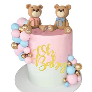 Gender Reveal Cake Decorations Bear Ball Cake Toppers