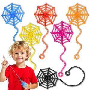 DODOLOL 30 Pcs Sticky Spider Web Sticky Hands for Kids Bulk Halloween Party Favors Decorations,Spider Webs for…