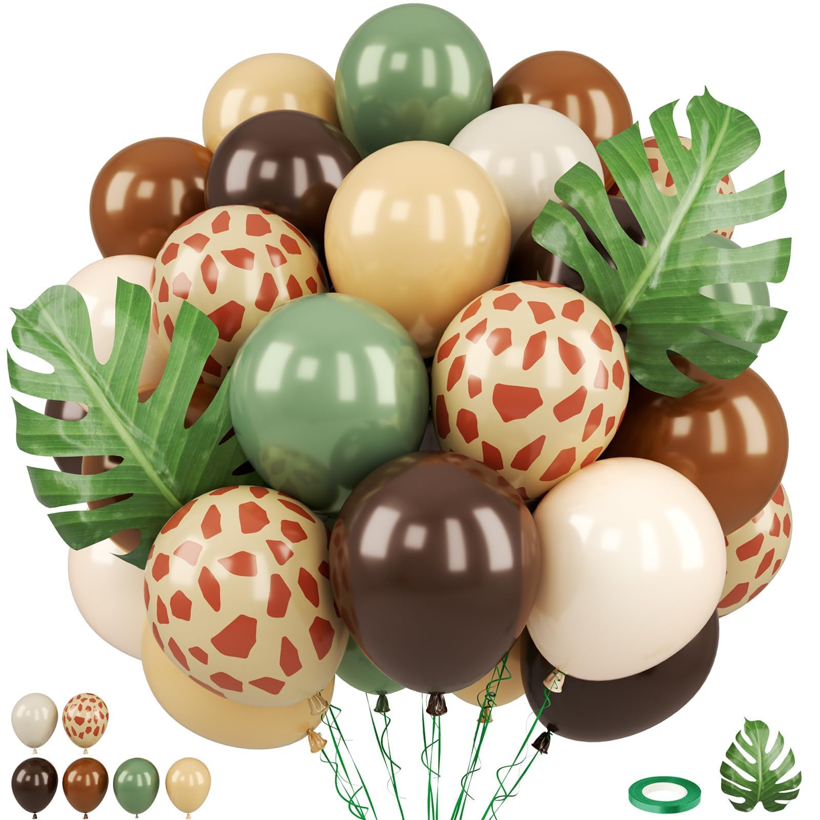 Safari Balloons, 12 Inch Woodland Jungle Themed Party Decorations