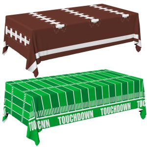Gatherfun Football Party Decorations Disposable Tablecloth Plastic Touchdown Table Cover for Birthday Football Party…